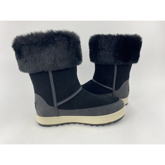 Koolaburra by UGG Tynlee Black Women's Boots Faux Fur Suede Zip NO SHOE BOX - Picture 8 of 9